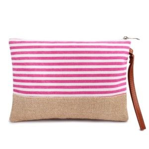 Pink Stripe Wristlet/Pouch